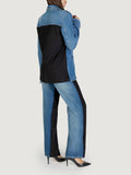 COLCCI Giacca in denim bitessuto nero e denim BLU/NERO