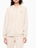 EA7 D Felpa con zip e cappuccio beige