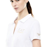 EA7 D Polo basic con piccolo logo in cotone modal bianco