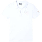 EA7 D Polo basic con piccolo logo in cotone modal bianco
