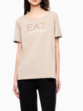 EA7 D T-shirt basic maxi logo strass grigio