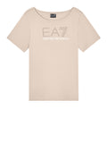 EA7 D T-shirt basic maxi logo strass grigio