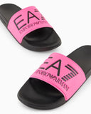 EA7 D Ciabatta a fascia con logo ROSA FLUO