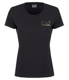 EA7 D T-shirt girocollo logo oro nero