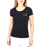 EA7 D T-shirt girocollo logo oro nero