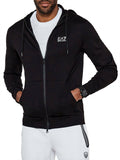 EA7 U Felpa zip e cappuccio logo B.CO NERO