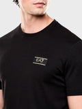 EA7 U T-shirt basic con patch logo nero