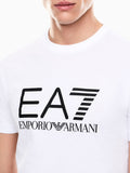 EA7 U T-shirt con macrologo bianco