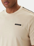 EA7 U T-shirtl ogo e banda laterale logata beige