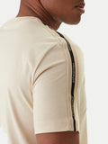 EA7 U T-shirtl ogo e banda laterale logata beige