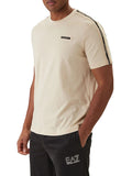 EA7 U T-shirtl ogo e banda laterale logata beige