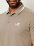 EA7 U Polo con profili contrasto beige