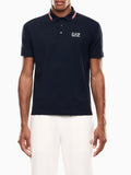 EA7 U Polo con profili contrasto blu