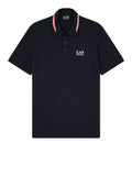 EA7 U Polo con profili contrasto blu