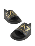 EA7 U Ciabatta a fascia con logo NERO/ORO
