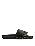 EA7 U Ciabatta a fascia con banda logo NERO/ORO