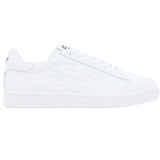 EA7 U Sneakers in pelle con logo in tinta bianco