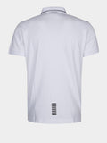 EA7 U Polo core identity in piquet di cotone stretch con profili contrasto bianco