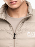 EA7 U Gilet smanicato logo EA7 beige