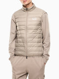 EA7 U Gilet smanicato logo EA7 beige