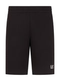 EA7 U Bermuda in felpa logo nero