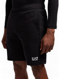 EA7 U Bermuda in felpa logo nero