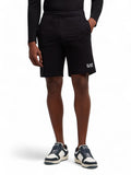 EA7 U Bermuda in felpa logo nero