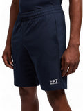 EA7 U Bermuda in felpa logo blu