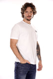 EA7 U T-shirt in cotone logo piccolo EA7 bianco