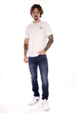 EA7 U T-shirt in cotone logo piccolo EA7 bianco