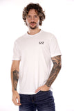 EA7 U T-shirt in cotone logo piccolo EA7 bianco