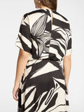 E.MIRO' PRE Blusa stampata in twill di viscosa NERO/LATTE
