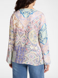 E.MIRO' PRE Blusa in twill con stampa bandana ROSA/LILLA