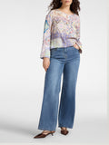 E.MIRO' PRE Blusa in twill con stampa bandana ROSA/LILLA