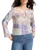 E.MIRO' PRE Blusa in twill con stampa bandana ROSA/LILLA
