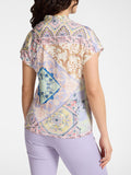 E.MIRO' PRE T-shirt stampata in viscosa ROSA/LILLA