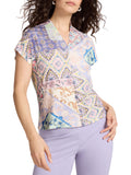 E.MIRO' PRE T-shirt stampata in viscosa ROSA/LILLA