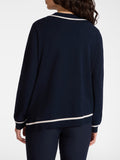 E.MIRO' PRE Maglia asimmetrica con profili a contrasto BLU/B.CO