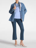 E.MIRO' PRE Jeans 5 tasche kick flare, "Florence" BLU SCURO