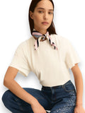 EMMEMARELLA1 T-shirt basic con foulard staccabile bianco