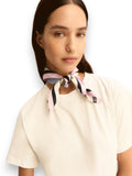 EMMEMARELLA1 T-shirt basic con foulard staccabile bianco