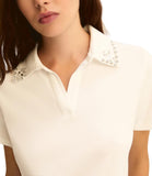 EMMEMARELLA1 Polo onirica con dettaglio strass bianco
