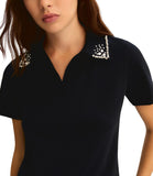 EMMEMARELLA1 Polo onirica con dettaglio strass blu