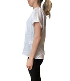 EMMEMARELLA1 Blusa Ramo effetto raso bianco
