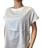 EMMEMARELLA1 Blusa Ramo effetto raso bianco