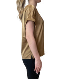 EMMEMARELLA1 Blusa Ramo effetto raso cammello