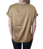 EMMEMARELLA1 Blusa Ramo effetto raso cammello