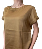 EMMEMARELLA1 Blusa Ramo effetto raso cammello