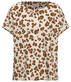 EMMEMARELLA1 Blusa Rane leopardata BIANCO LANA