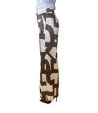 EMMEMARELLA2 Pantalone palazzo con fantasia tortora